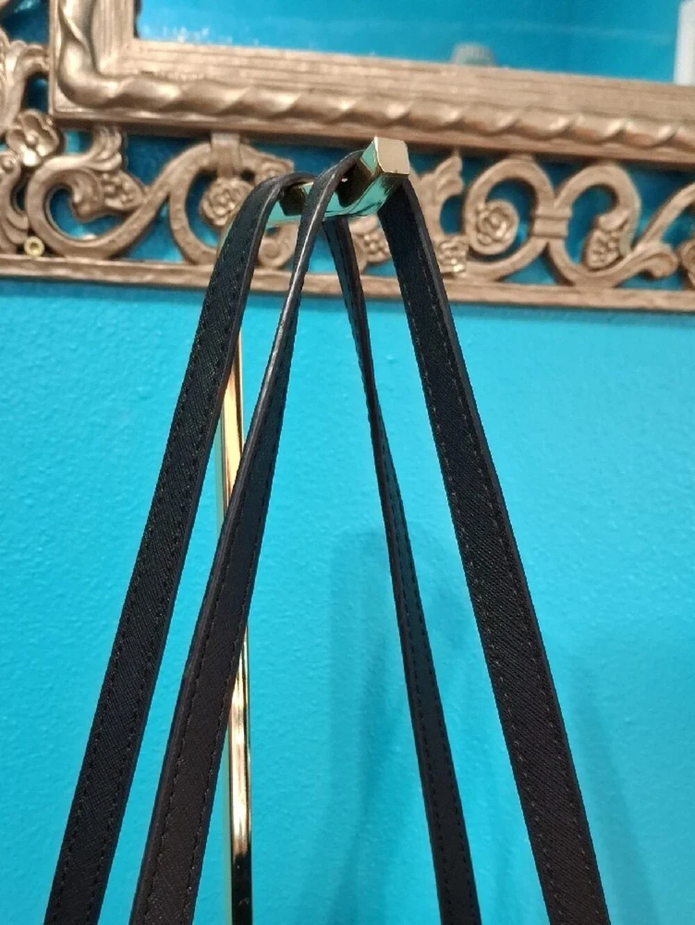 Michael Kors Jet Set Black Tote with Gold Accent Charm
